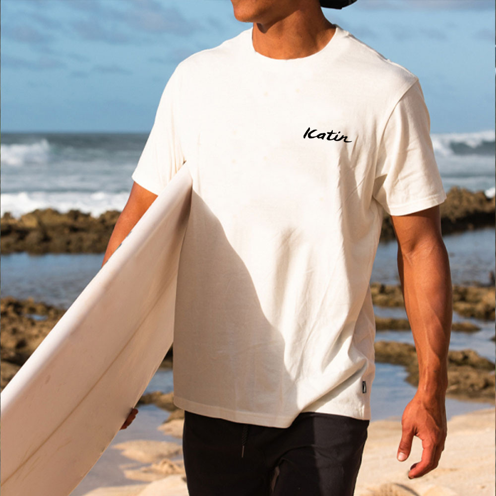 Men's Vintage Sun Palm Tree Surf Print Beach Daily Round Neck Short Sleeve T-shirt-Unitsen