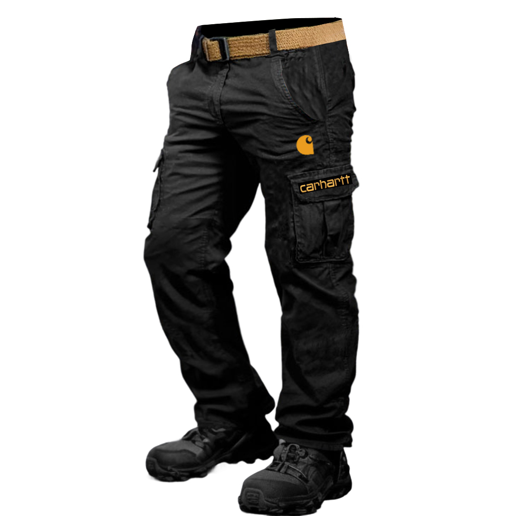 Men's Vintage Outdoor Tactical Multi-Pocket Cargo Pants Trousers-Unitsen