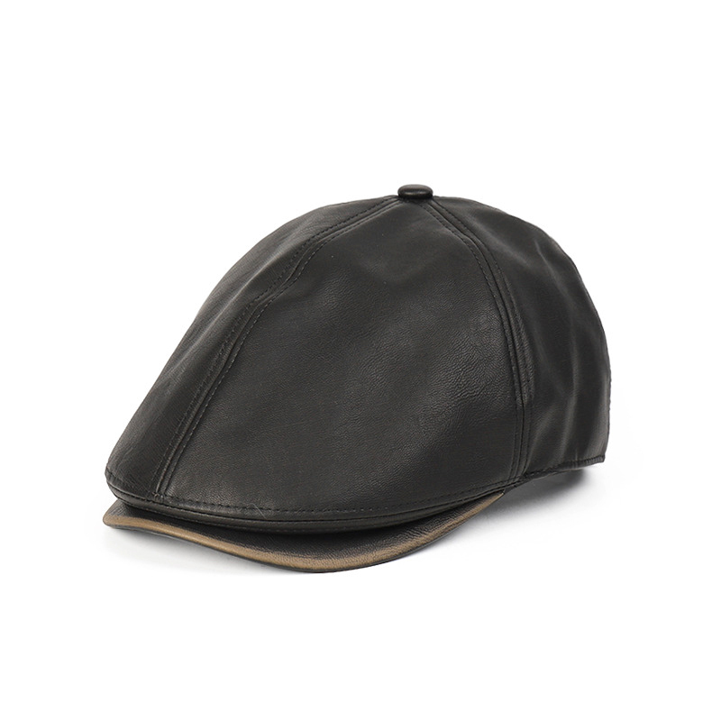 Retro PU Leather British Style Forward Hat-Unitsen