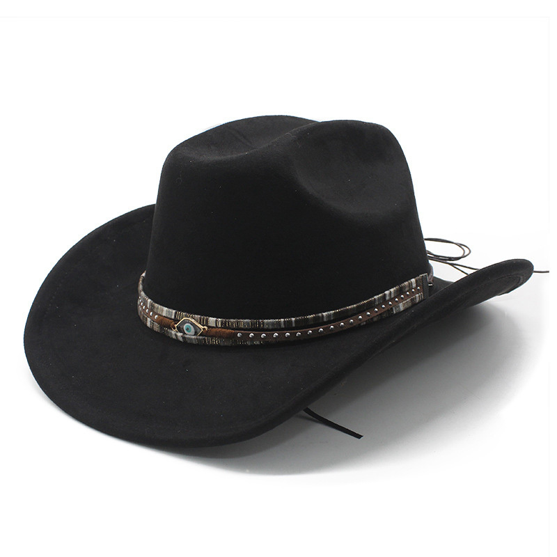 Unisex Vintage Western Cowboy Ethnic Suede Hat-Unitsen