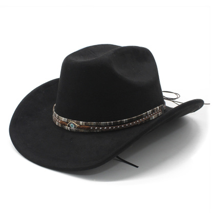 Unisex Vintage Western Cowboy Ethnic Suede Hat-Unitsen