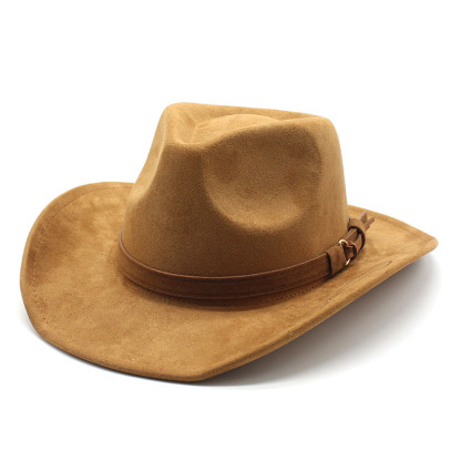 Unisex Western Cowboy Outdoor Wool Suede Hat-Unitsen