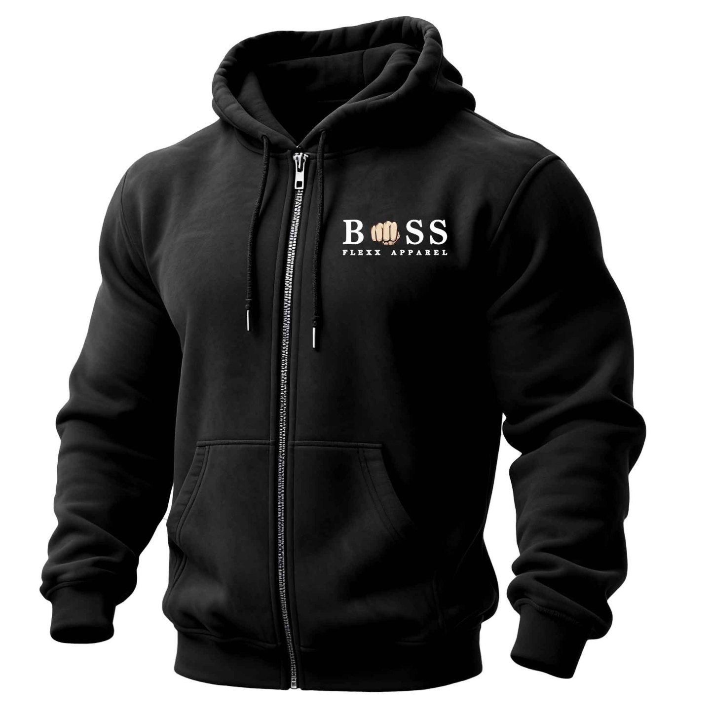 Men's Vintage Logo Print Pocket Full-Zip Long Sleeve Hoodie Jacket-Unitsen