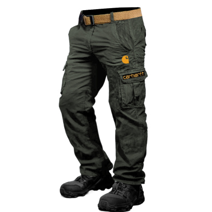 Men's Vintage Outdoor Tactical Multi-Pocket Cargo Pants Trousers-Unitsen
