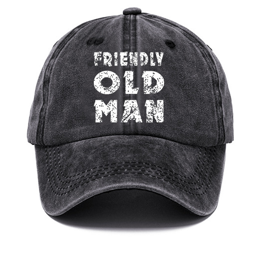 Vintage Old Man Print Sun Hat-Unitsen