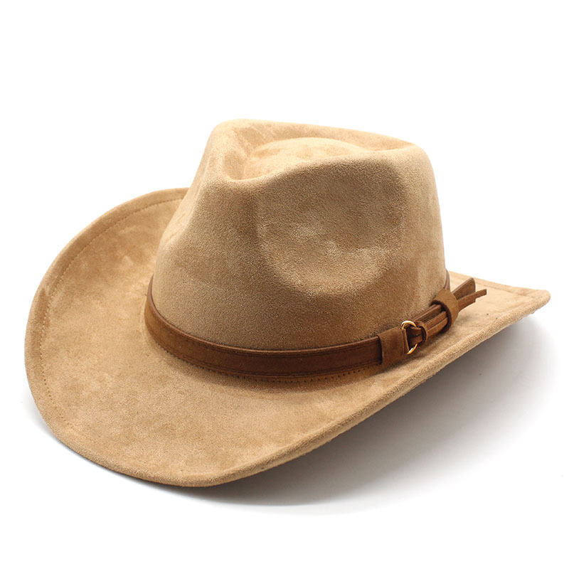 Unisex Western Cowboy Outdoor Wool Suede Hat-Unitsen