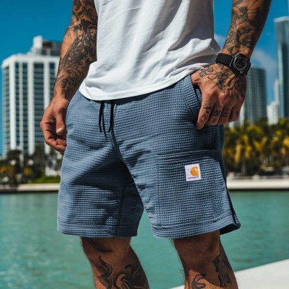 Men's Vintage Waffle Knit Surf Shorts-Unitsen