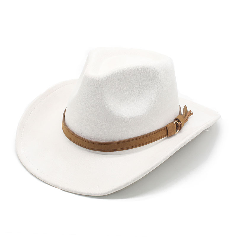 Unisex Western Cowboy Outdoor Wool Suede Hat-Unitsen