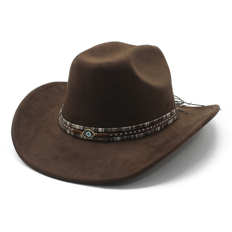 Unisex Vintage Western Cowboy Ethnic Suede Hat-Unitsen