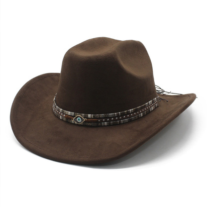 Unisex Vintage Western Cowboy Ethnic Suede Hat-Unitsen