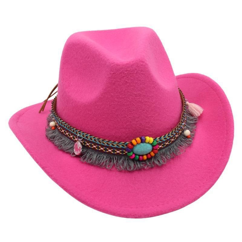 Unisex Western Cowboy Outdoor Felt Hat Sun Hat-Unitsen