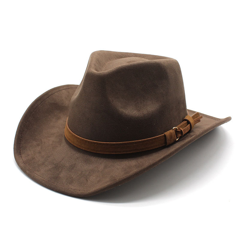 Unisex Western Cowboy Outdoor Wool Suede Hat-Unitsen