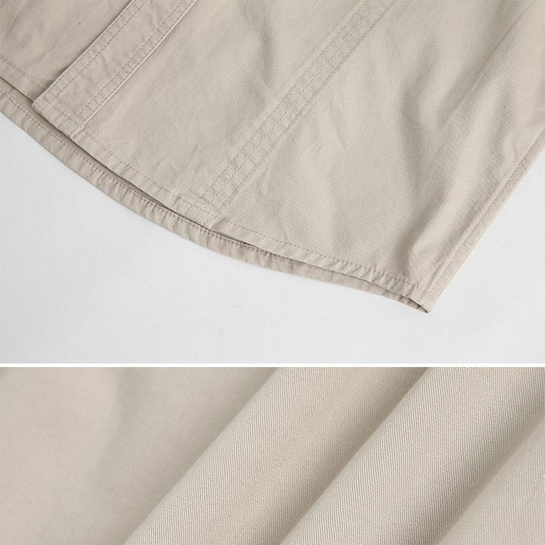 Men's Vintage Outdoor Workwear Pocket Long Sleeve Lapel Utility Shirt-Unitsen