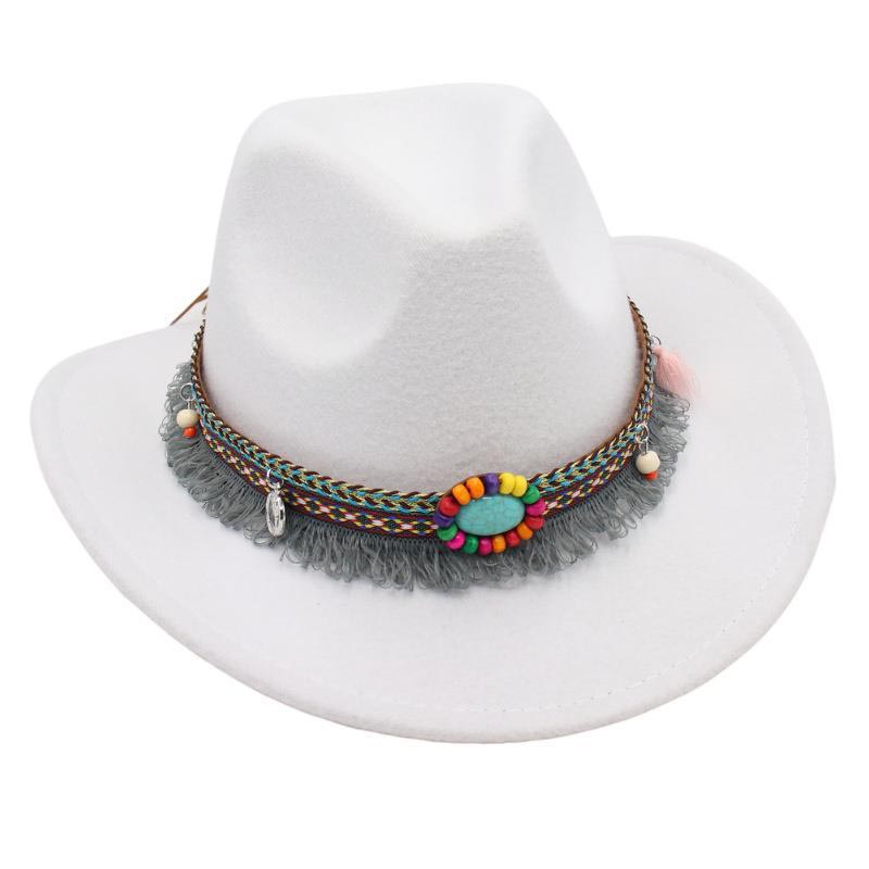 Unisex Western Cowboy Outdoor Felt Hat Sun Hat-Unitsen