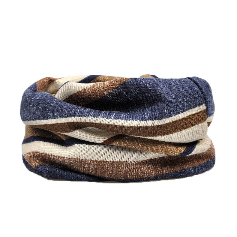 Striped Knitted Windproof Neck Warm Hat-Unitsen