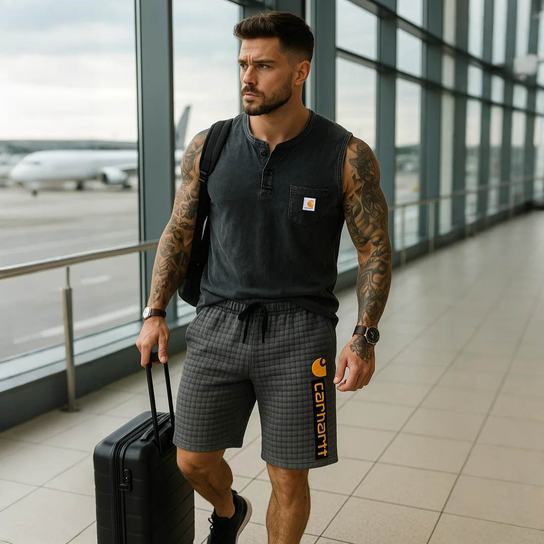 Carhartt Men's Vintage Check Quilted Surfing Walkshort Shorts-Unitsen