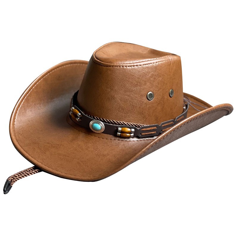 Western Cowboy Hat Outdoor Sun Protection Sun Travel Hat-Unitsen