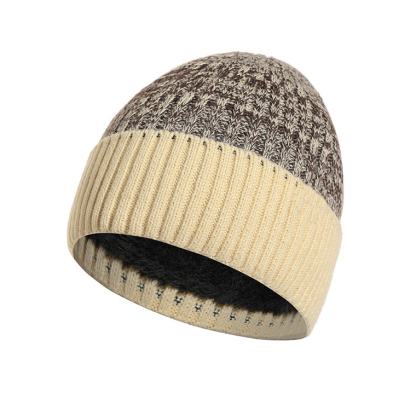 Men's Double Layer Woolen Hat Plus Fleece Warm Knitted Hat-Unitsen
