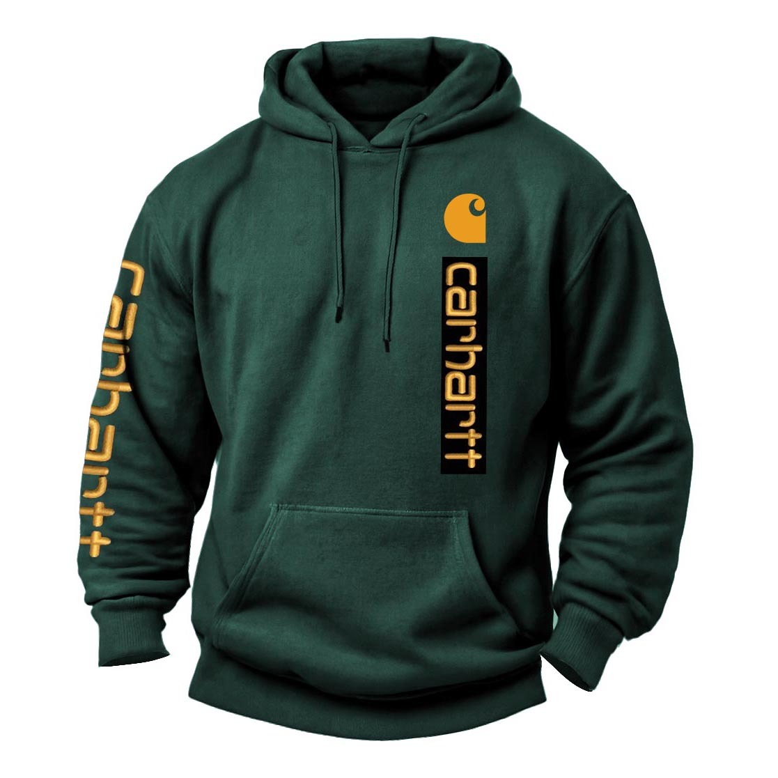 Men's Vintage Letter Print Pocket Long Sleeve Hoodie-Unitsen