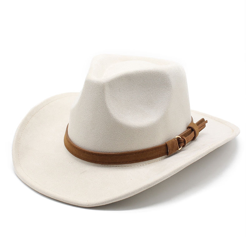 Unisex Western Cowboy Outdoor Wool Suede Hat-Unitsen