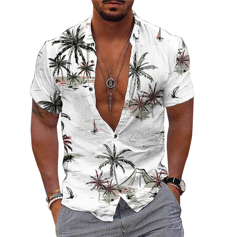 Men's Hawaii Coconut Casual Beach Shirt-Unitsen