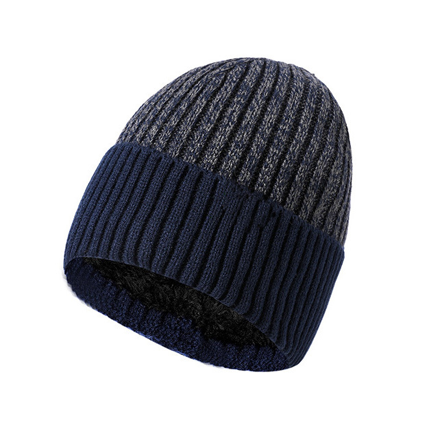 Men's Double Layer Woolen Hat Plus Fleece Warm Knitted Hat-Unitsen