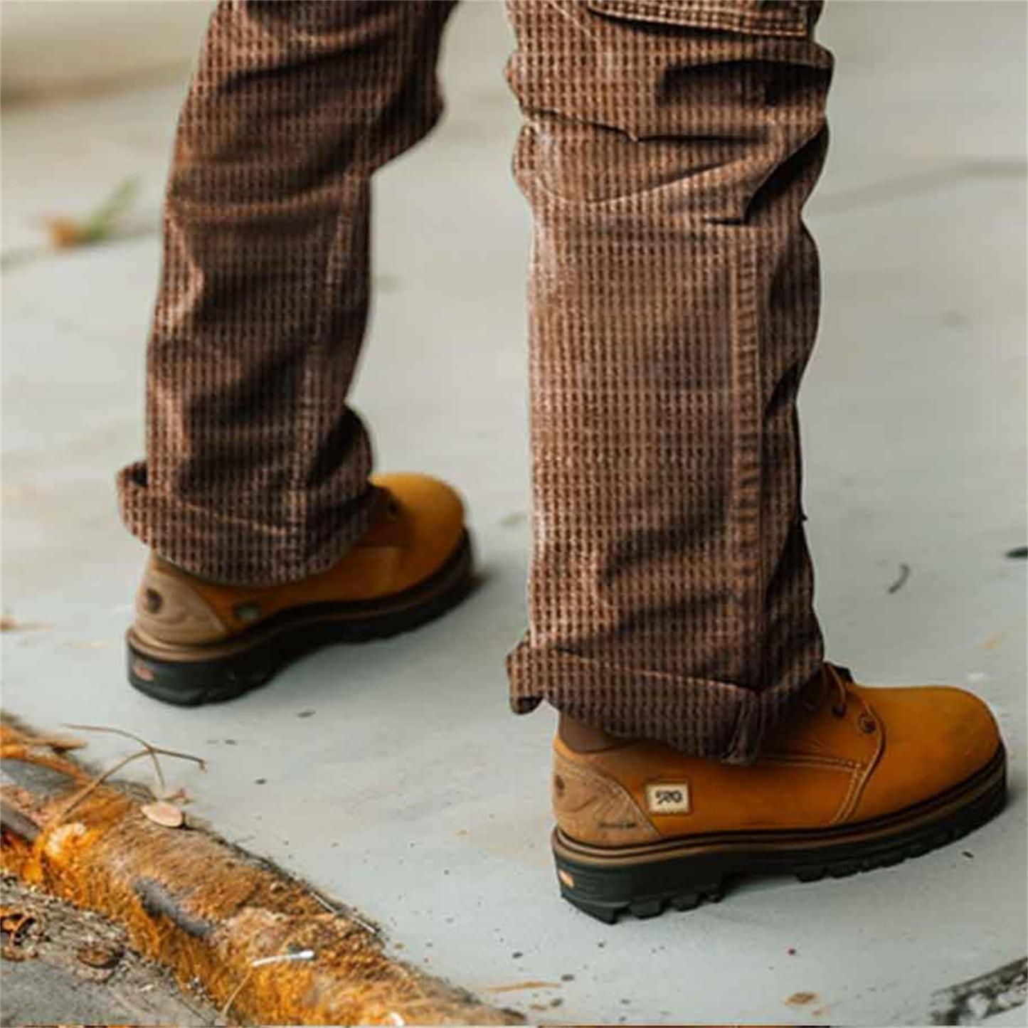 Men's Vintage Waffle Knitted Outdoor Cargo Pants Trousers-Unitsen