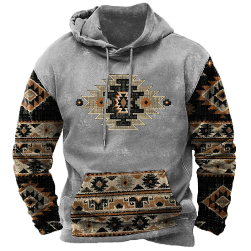 Men's Aztec Vintage Hoodie-Unitsen