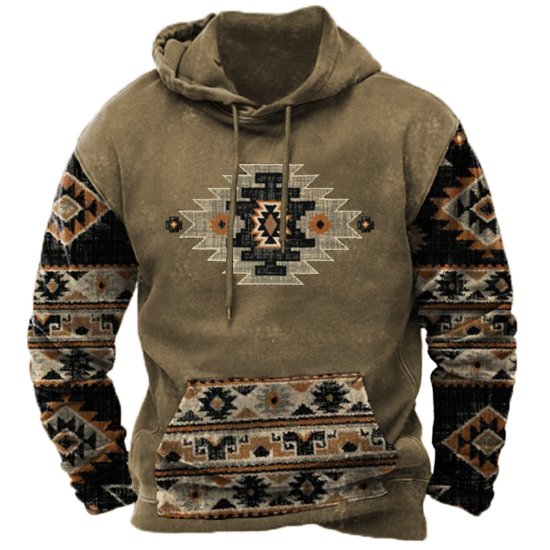 Men's Aztec Vintage Hoodie-Unitsen