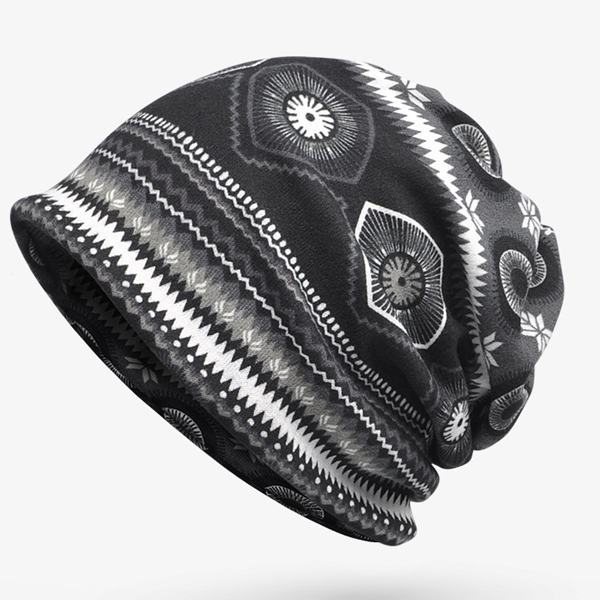 Ethnic Floral Double Use Outdoor Knitted Hat-Unitsen