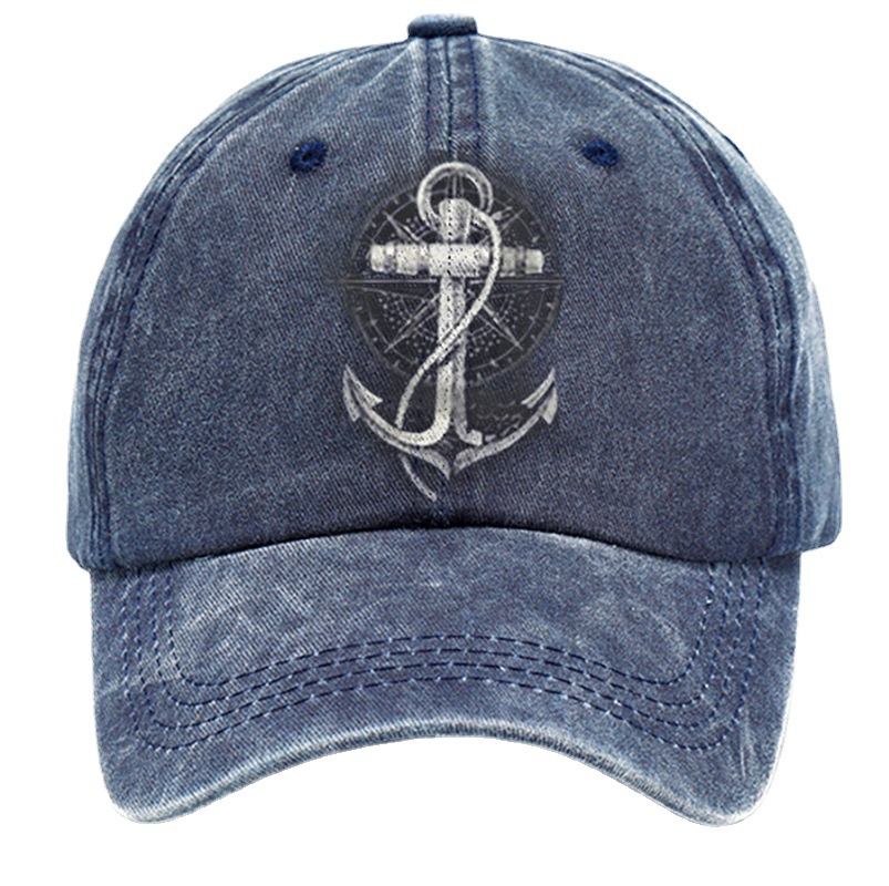 Nautical Anchor Print Sun Hat-Unitsen