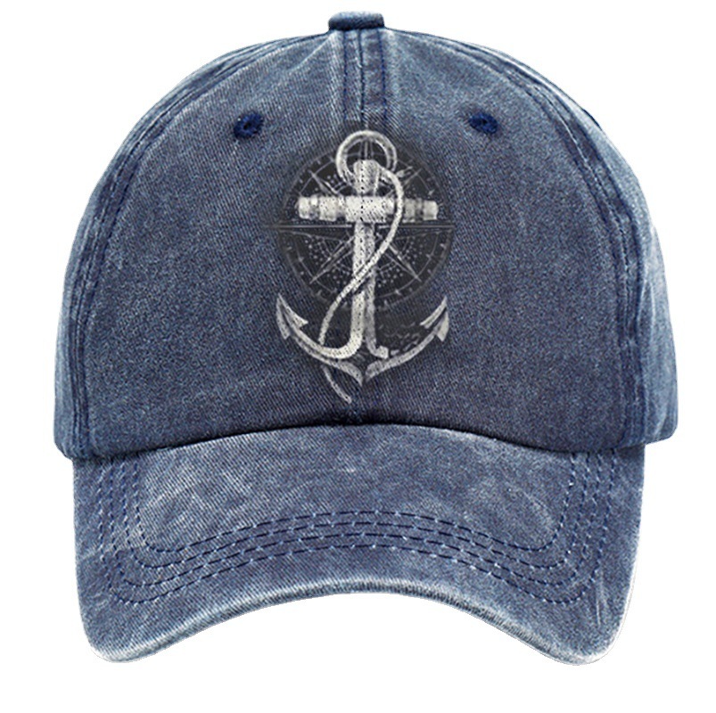 Nautical Anchor Print Sun Hat-Unitsen