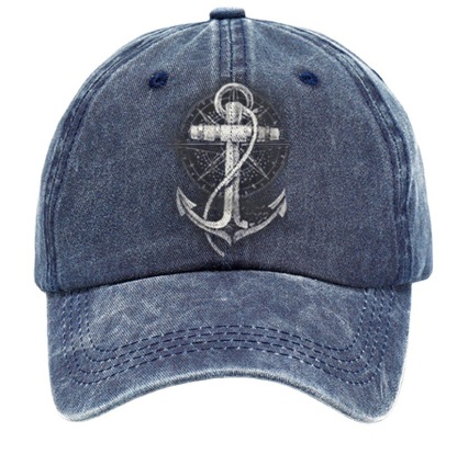 Nautical Anchor Print Sun Hat-Unitsen