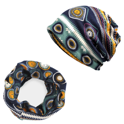 Ethnic Floral Double Use Outdoor Knitted Hat-Unitsen