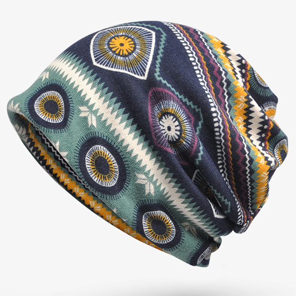 Ethnic Floral Double Use Outdoor Knitted Hat-Unitsen