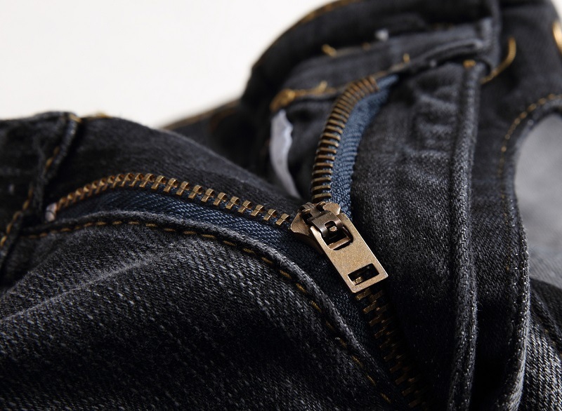 Men's Vintage Distressed Washed Biker Jeans-Unitsen