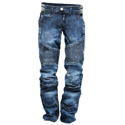 Men's Vintage Distressed Washed Biker Jeans-Unitsen