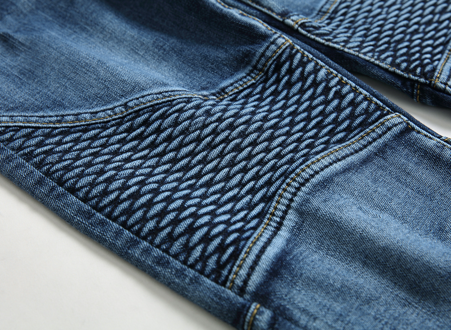 Men's Vintage Distressed Washed Biker Jeans-Unitsen