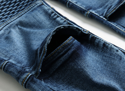 Men's Vintage Distressed Washed Biker Jeans-Unitsen