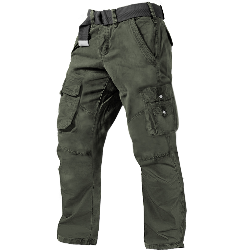 Men's Outdoor Multi-pocket Cotton Casual Cargo Pants-Unitsen