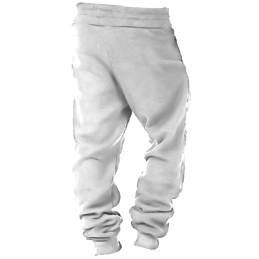 Men's Vintage American Flag Print Pocket Casual Athletic Elastic Waist Trousers-Unitsen