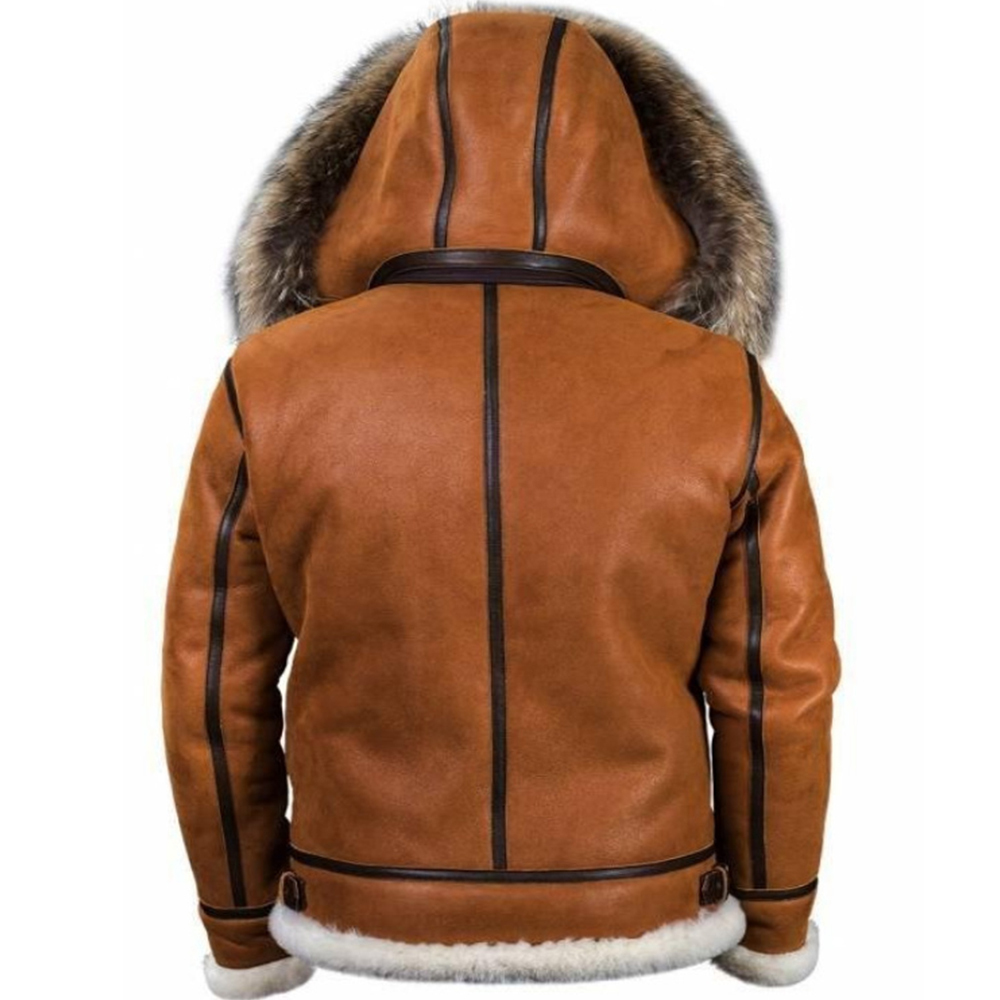 Men's Outdoor Retro Thick Velvet PU Hooded Jacket-Unitsen