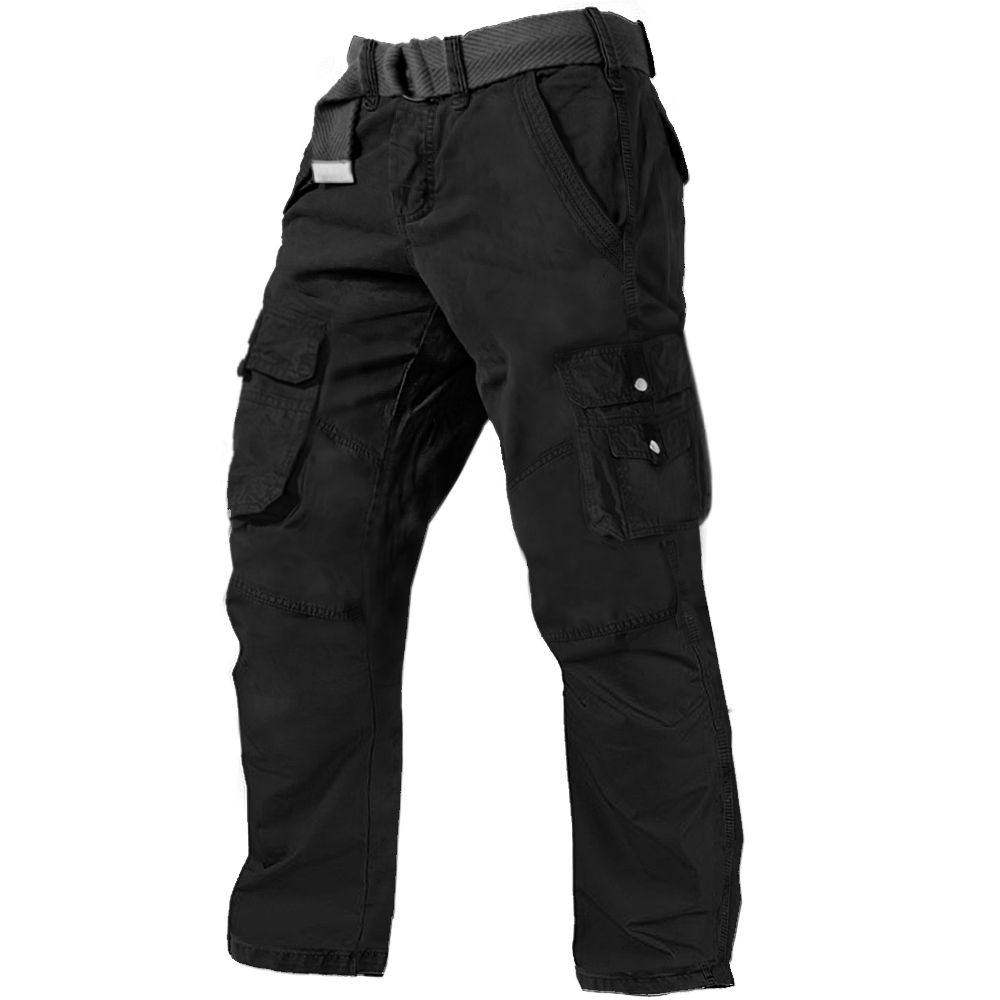 Men's Outdoor Multi-pocket Cotton Casual Cargo Pants-Unitsen