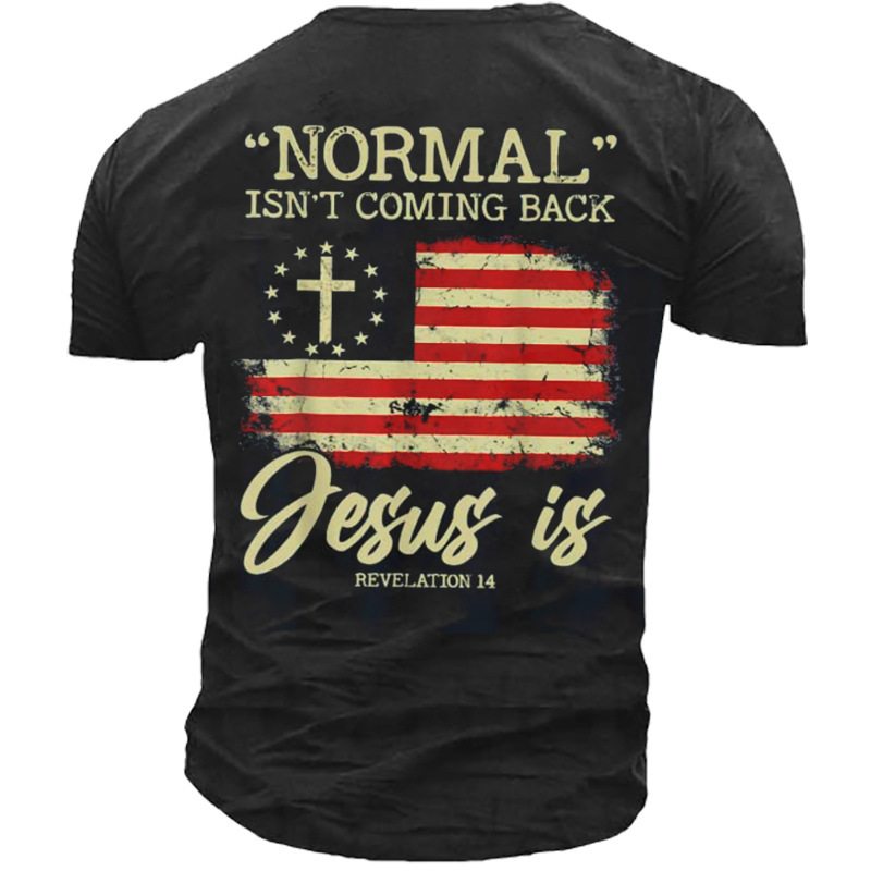 Normal Isn't Coming Back But Jesus Is Revelation 14 Costume Men's T-Shirt-Unitsen