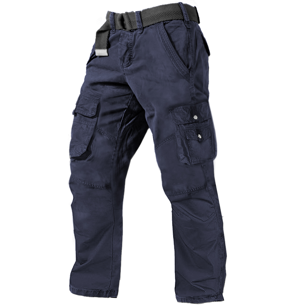 Men's Outdoor Multi-pocket Cotton Casual Cargo Pants-Unitsen