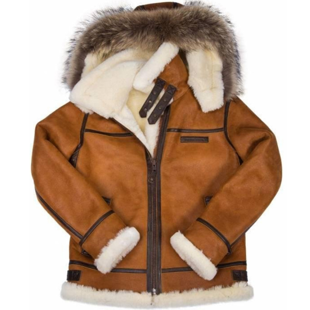 Men's Outdoor Retro Thick Velvet PU Hooded Jacket-Unitsen