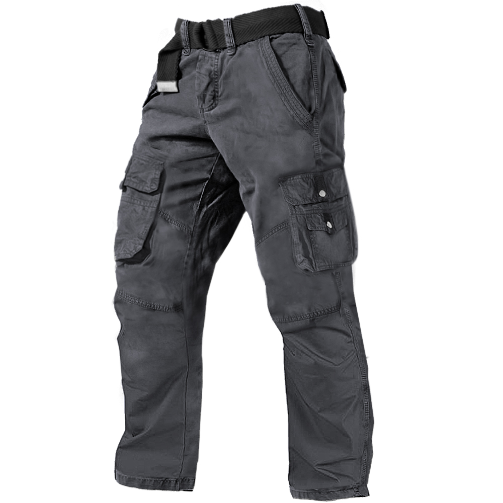 Men's Outdoor Multi-pocket Cotton Casual Cargo Pants-Unitsen
