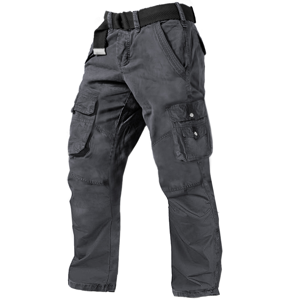 Men's Outdoor Multi-pocket Cotton Casual Cargo Pants-Unitsen