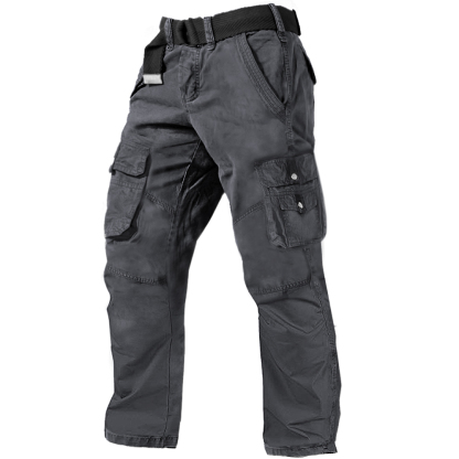 Men's Outdoor Multi-pocket Cotton Casual Cargo Pants-Unitsen