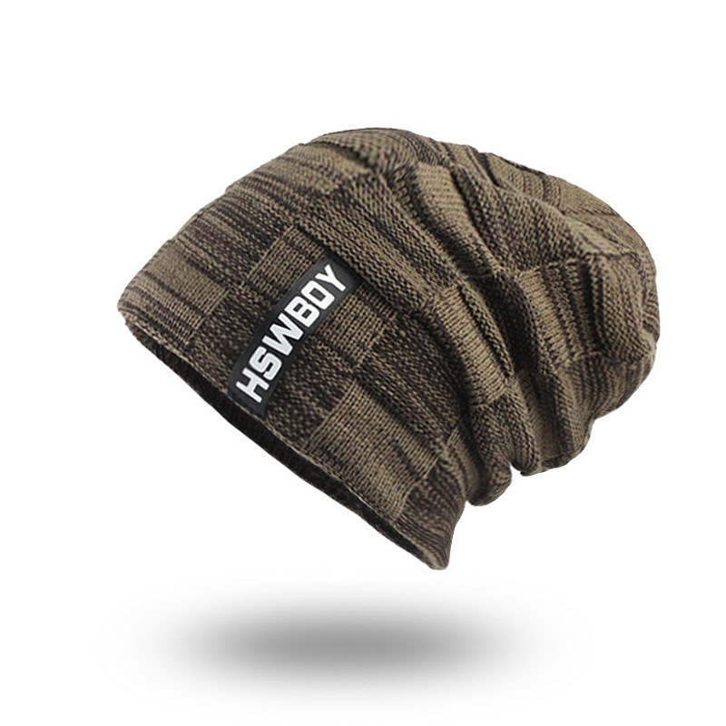 Men's Retro Contrast Color Warm Knit Hat-Unitsen
